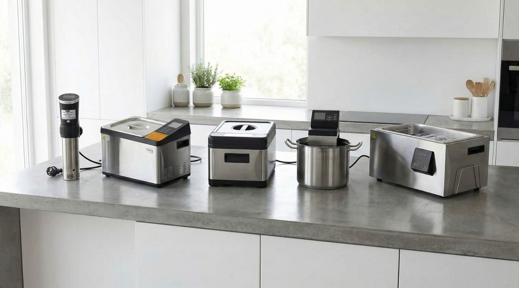 Circuladores sous vide em uma cozinha