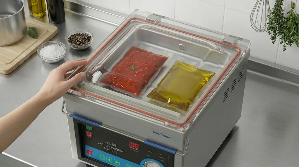 máquina de vácuo possui um sino que coloca o líquido sob vácuo
