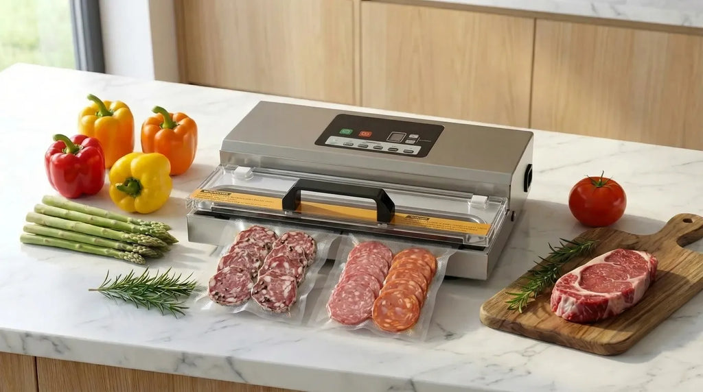 máquina de vácuo que embala salsicha a vácuo