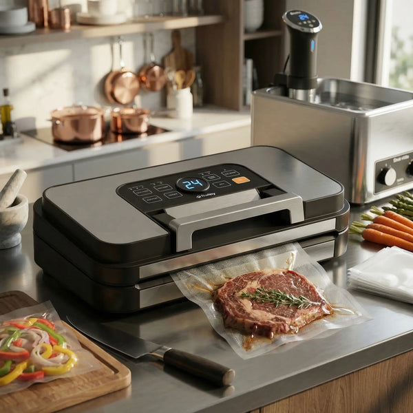 máquina de vácuo alimentos para soldagem dupla individual