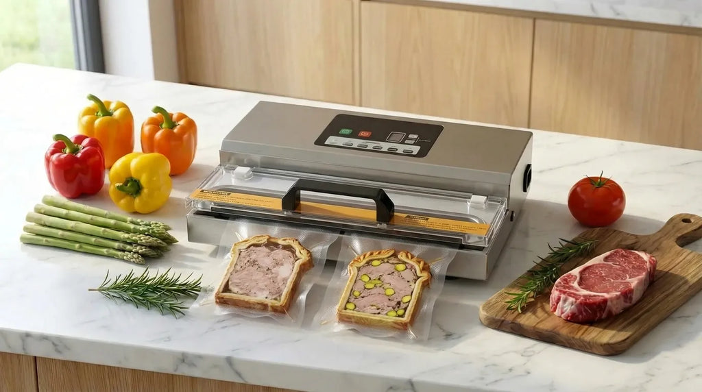 máquina de vácuo que faz crosta de patê sous vide