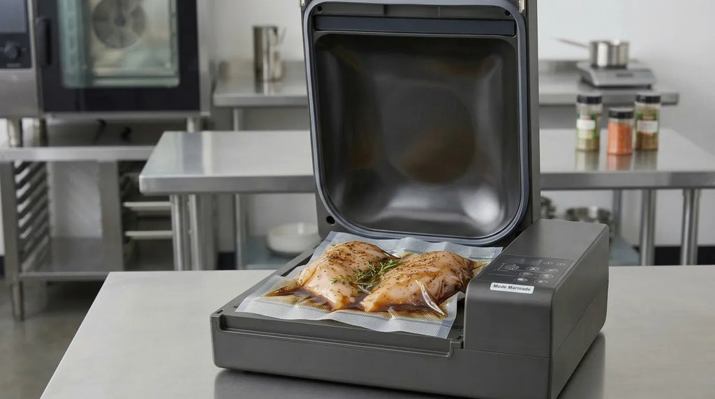 Marinada sous-vide em sino máquina de vácuo
