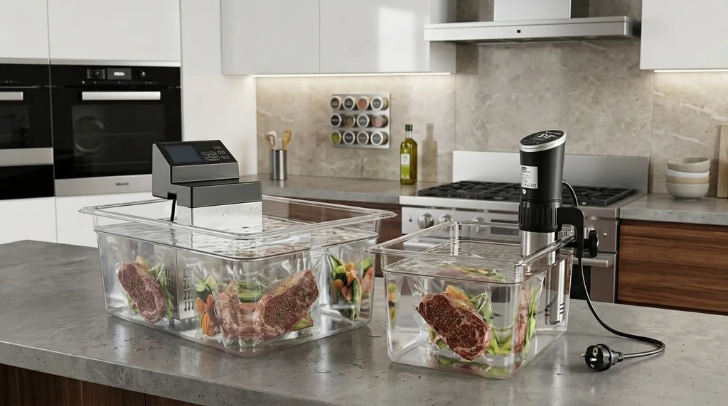 Aquecedores de imersão em uma cozinha 