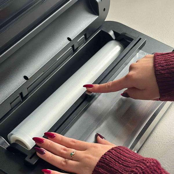 uso de uma máquina de vácuo