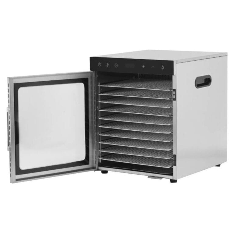 Desidratador de alimentos em aço inoxidável - 10 tabuleiros (800W / 30 a 90°C)
